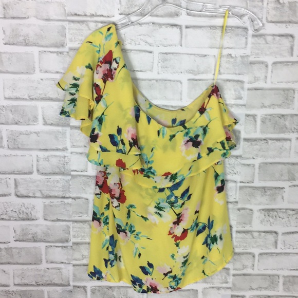 🎄Rose and olive one shoulder sheer top s - Picture 2 of 3